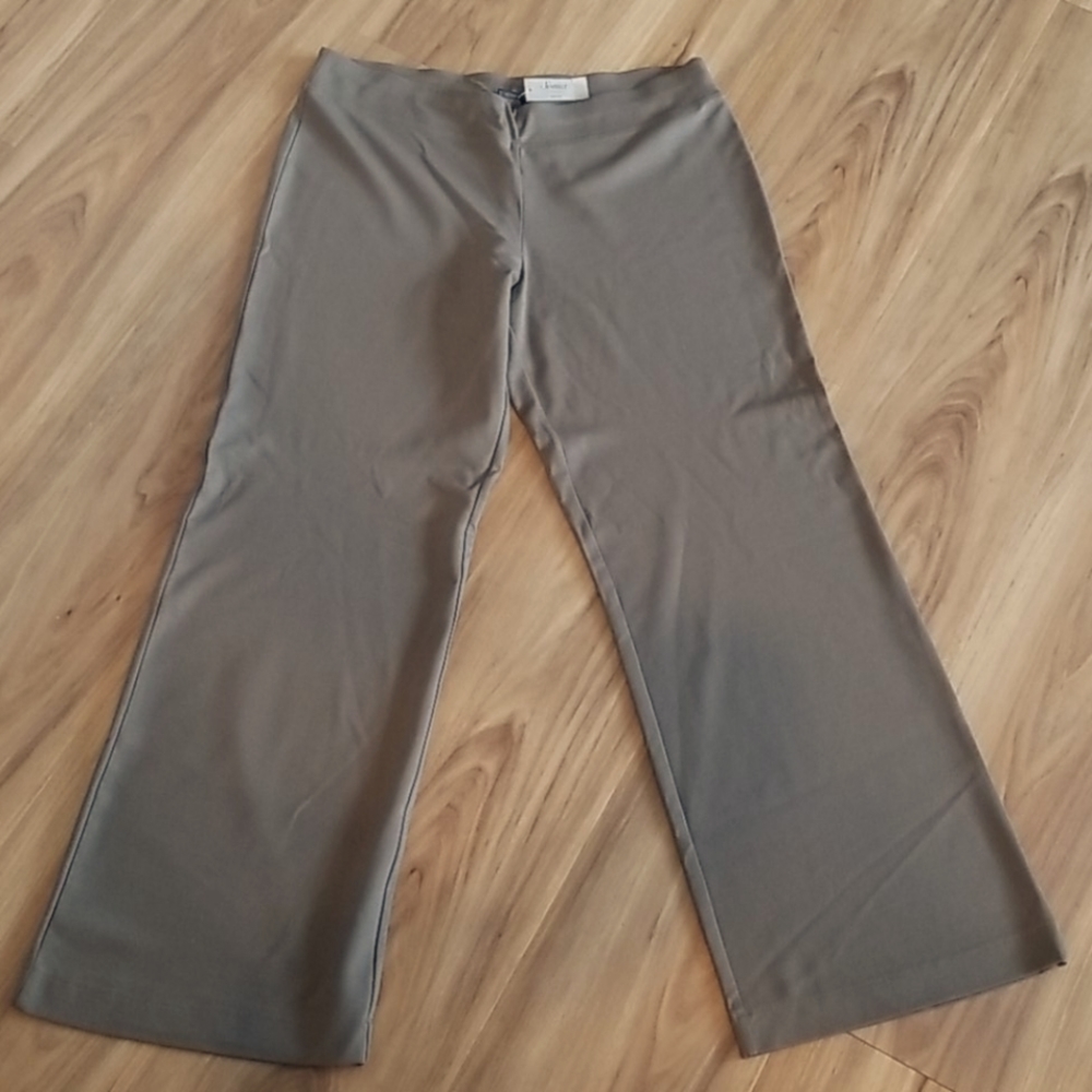 Soma Perfect Ponte Contour Pants, Olive, Size Large, Wide Leg, Stretch, NWT